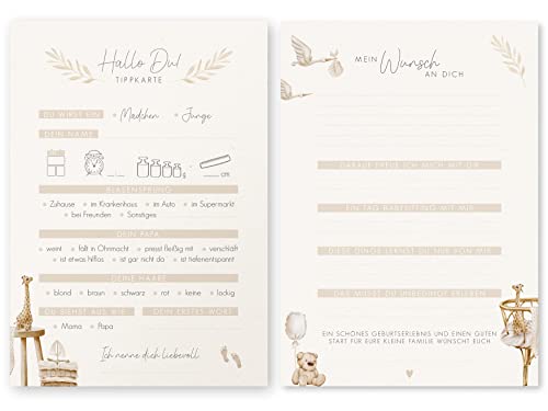 luftundliebe Jeu de devinettes pour fête prénatale - Jeu de devinettes pour fête prénatale - Cartes de fête prénatale à remplir - Pour filles et...