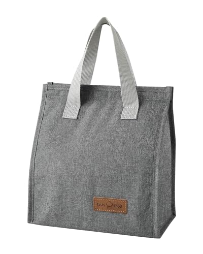 Zeltrivonex Bolsa con Aislamiento Térmico para Comida y almuerzo - Bolsa Termica Porta Alimentos - Reutilizables Lunch Bag, Bolsa Térmica para Trabajo, Escuela, Viajes, Salidas (Gris)