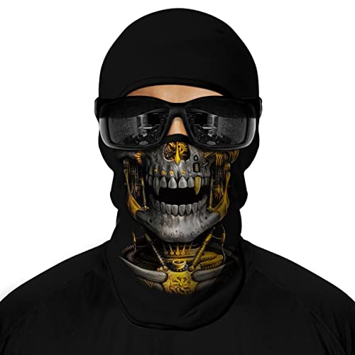 Image of Red Plume 5PCS Ghosts Skull Print Balaclava Full Face Ski Mask UV Protection for Motorcycle Riding Outdoor Sports Men & Women