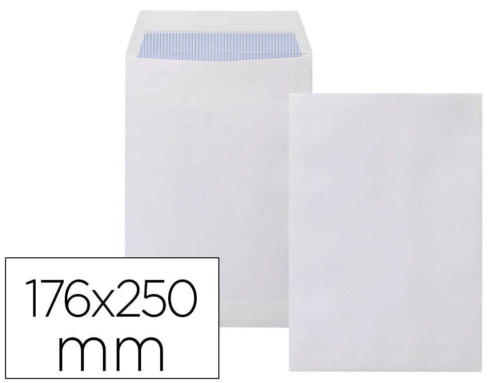 Liderpapel Briefumschlag N.15, B5, 176 x 250 mm, Silikonstreifen, 500 Stück, Weiß