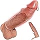 FLYSL 19cm Penishülle Penis Sleeve,Flüssigsilikon Realistische Penismanschetten mit Verdickt Hodenring,Penisvergrößerung Penis Hülle Penis Extender,Sex Spielzeug für die Männer (Realistische,19CM)