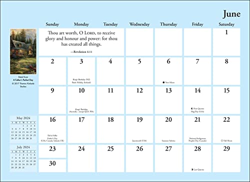 Thomas Kinkade Studios 12-Month 2024 Monthly Pocket Planner Calendar with Scripture, 6.5"W x 4.5"H - Image 4