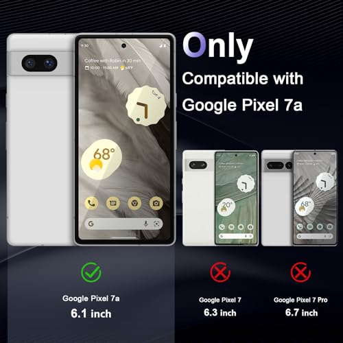 Image of Case for Google Pixel 7a, Military Grade Drop Protection Phone Case, Yellowing Resistant, Anti-Scratch Hard PC Back, Shockproof Hard Ultra-Thin Protective Cover, Clear