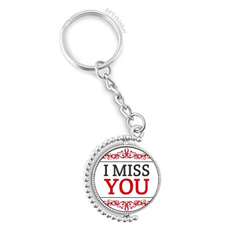 Llavero giratorio de San Valentín I Miss You con anillo Pilgrim para parejas