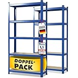 etm Estantería de Carga Pesada, Pack de 2, 200x100x50 cm, Azul | Estantería...
