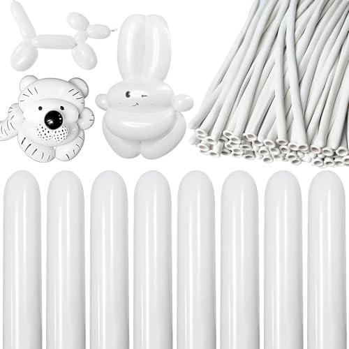 Image of 260 Balloons White Twisting Animal Balloon Thickening Latex Modeling Long Magic Balloon for Animal Model Skinny Clown Christmas Birthday Wedding Party Garland Decorations 100pcs