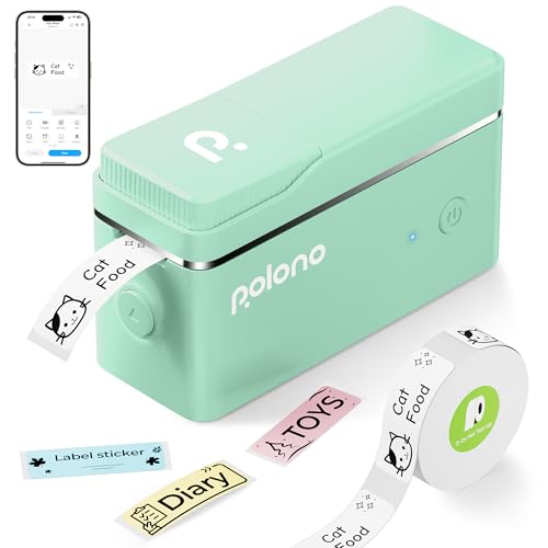 POLONO Label Maker Machine with Tape, P31S Bluetooth Label Printer, Mini Label Maker with Multiple Templates for School Office Home Organization, Wireless Portable Thermal Printer for Storag