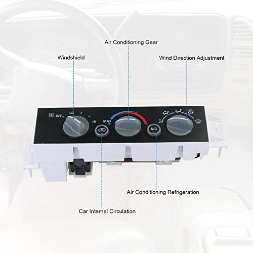 DICMIC A/C Heater Control Panel Climate Control Module Without Rear Window Defogger Switch for 1996-2000 Chevy GMC C1500 C2500 C3500 K1500 K2500 K3500 Suburban Yukon Replace# 599-007, 15-72548