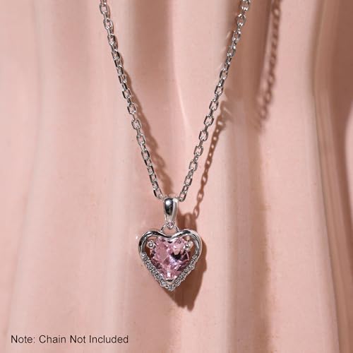 Image of SILVERTOWN 925 Silver Celestial Grace Heart Pendant Necklace | Hallmarked | White Rhodium Plated | Gift For Women and Girls