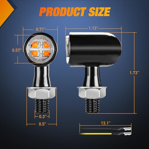 Image of Nilight Motorcycle LED Turn Signal Lights, for Harley Honda Kawasaki Yellow