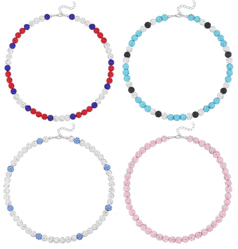 Baseball Ice Necklace - Baseball Beaded Necklace - Bling Baseball Necklace - Athlete Inspired Rhinestone Necklace Accessories Gift for Men