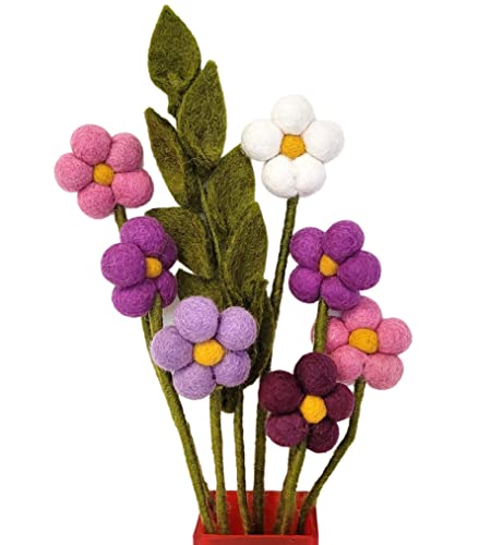 your castle Colourful bouquet of handmade felt flowers, fair trade, sustainable decoration made of felt Lilly