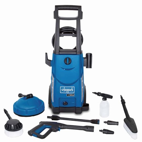 Scheppach Nettoyeur Haute Pression électrique HCE2400 – 2400 W – Pression Max 180 Bar – Débit Max 408 L/h – Accessoires Inclus – Tuyau de 5 m