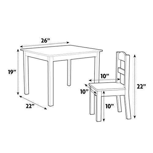 Image of Humble Crew Kids Wooden Table and 4 Chairs Set, White /Purple /Pink - Kids Table and Chair Set for Toddlers and Children for Arts, Crafts, and Snack Time - Sturdy, Durable Toddler Activity Table