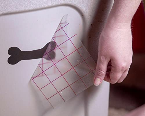 Kassa Vinyl Transfer Adhesive Tape Roll With Alignment Grid, Clear Paper 12" X 12 Feet For Cutting Machines, Customizable Clear Vinyl Transfer Tape Roll Includes 5 Black Vinyl Sheets, Medium Tack #TOP5