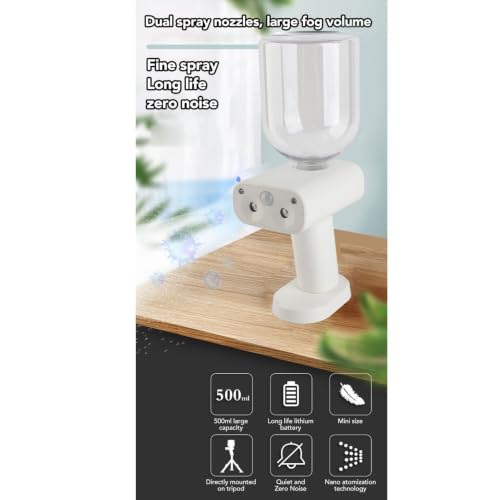 Máquina atomizadora de niebla recargable portátil, 500 ml, con diseño de dos orificios para oficina, sala de estar y automóvil miniatura 4