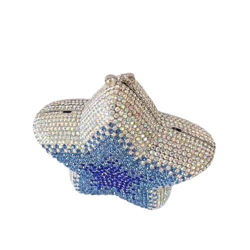 Image of Women Rhinestone Star Shape Clutch Purse Unique Crystal Evening Bag Luxury Chain Handbag for Wedding Cocktail Party | Rhinestone