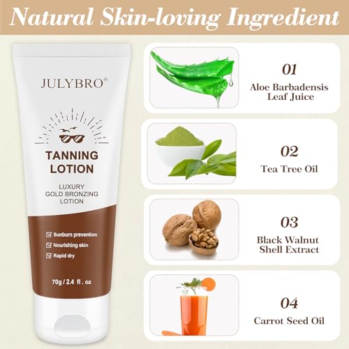 Image of Self Tanner for Natural Looking Tan, Sunless Tinted Tanning Lotion for Medium to Dark, Moisturizing Bronzing Lotion with Instant Glow, 2.4 Fl. Oz. 1