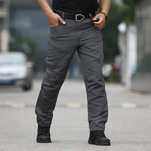 OIOLOYJM Military Cargo Pants for Men Hiking Relaxed Fit Work Waterproof Stretch Tactical Lightweight Outdoor Travel Pant