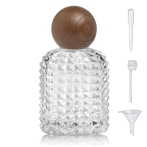 50ml/1.7 Oz Glass Spray Bottle Perfume Atomizer,Perfume Travel Refillable Spray Bottle Empty with 3 Kinds of Dispenser (A2)