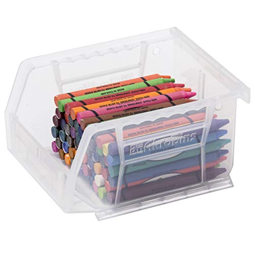 Image of Akro-Mils 30210 AkroBins Plastic Storage Bins,Space-Saving Stackable Bins for Garage,Pantry,Craft Organization,5-Inch x 4-Inch x 3-Inch,Clear,(Pack of 24)