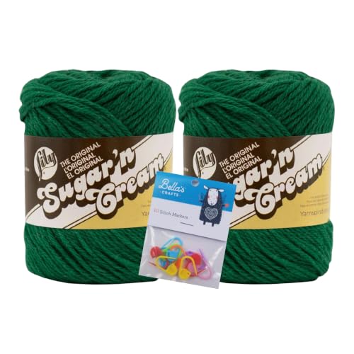 Image of Lily Sugar'n Cream Cotton Yarn Bundle with BC Markers (2, Dark Pine)