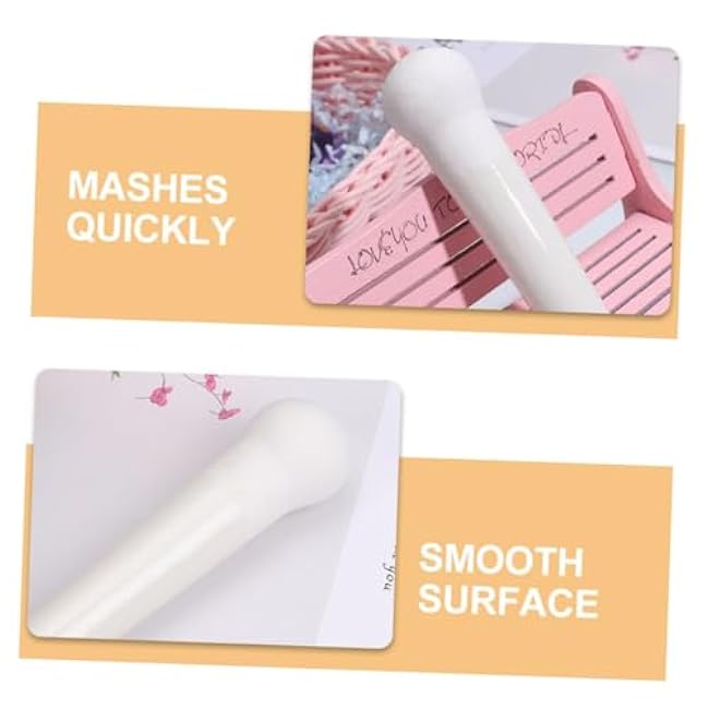 Cabilock 2pcs Ceramic Pestle for Garlic Spices Ergonomic Grinding Tool for Mashing Seasonings for Cooking Medicinal Use Reusable Kitchen Essential