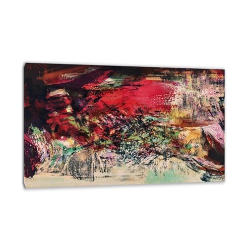 Tableau Zao Wou Ki À la gloire affiche abstraite encadrée 30x48cm