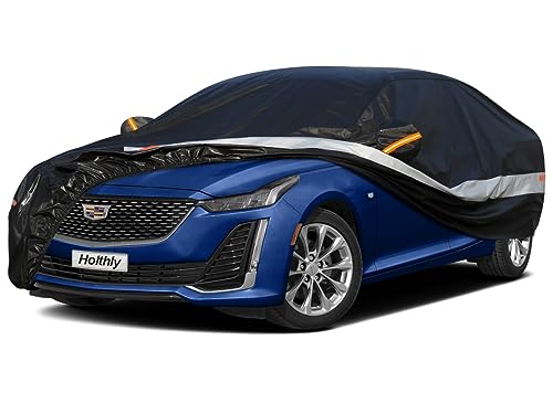 Image of 10 Layers Sedan Car Cover Waterproof All Weather for Automobiles,100% Waterproof Outdoor Car Covers Rain Snow UV Dust Protection. Custom Fit for Lexus ES, Cadillac CT5, CTS, Buick LaCrosse,etc