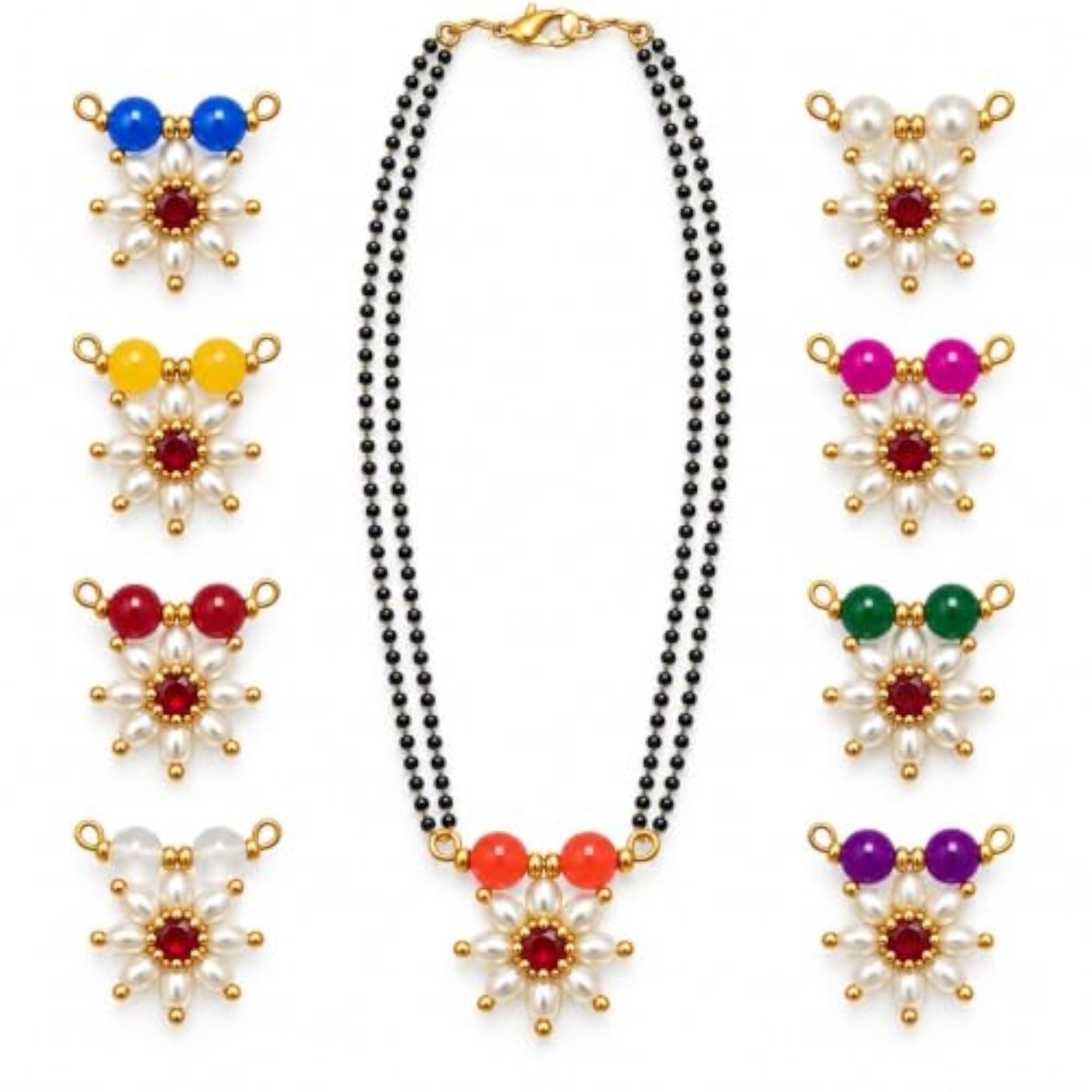 Multicolour Mangalsutra Combo Set for Women, Navratri Special