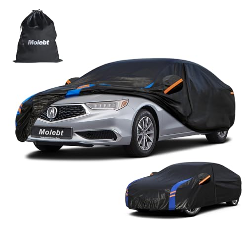 Image of Custom Fit Car Cover for Acura TLX (2014-2026), Upgraded Waterproof All Weather Outdoor Auto Cover with Driver Door Zipper & Mirror Pockets, UV /Snow /Dust Protection