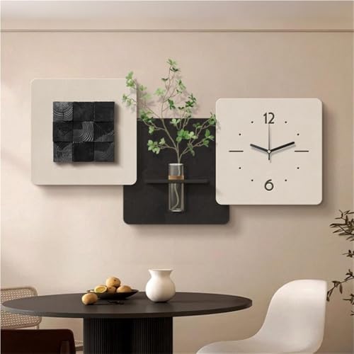 Reloj de pared decorativo 3D con florero y arte de pared miniatura 1