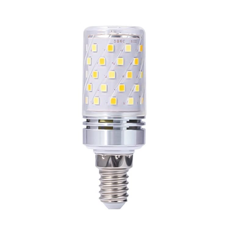 KJXP Lighting, Pack of 20, Led Candle Light Bulb AC220V E14/E27 Screw Household Tri-Colour Changing Light 12w/16w Led Corn Bulb(Tri-Colour,Silver E14-12W)