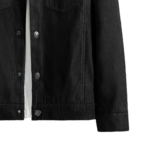 Maiyifu-GJ Men's Long Sleeve Denim Jackets Casual Button Down Trucker Jacket Cotton Lightweight Biker Jean Coat4