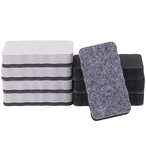 8 Pack Magnetic Dry Eraser - Wellerly Whiteboard Erasers Chalkboard Cleaners Eraser Dry Erase Wipe For Classroom Home Office School Teacher (Black+Gray, 4.2Inch X 2.2Inch X 0.8Inch) #TOP15