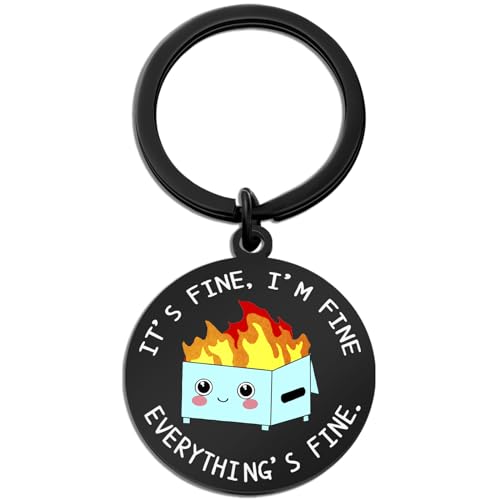 Ibiwe office keychain It’s Fine,I’m fine.Everything’s fine, Black, S