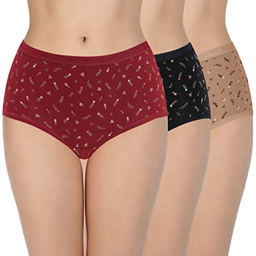 Image of Amante Printed Cotton Full Brief Panty Pack(Pack of 3)