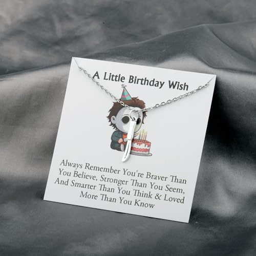 WUSUANED Horror Michael Necklace Scary Knife Jewelry Killer Birthday Gift Horrible Movie Fan Gifts4