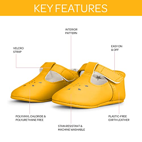 JuJuBe Mary Jane Baby Girl Shoes, Machine Washable Vegan Leather Baby Shoes, Dress Girls Shoe with Soft Soles, Hook and Loop Strap, Non Slip Toddler Flats for Walking3