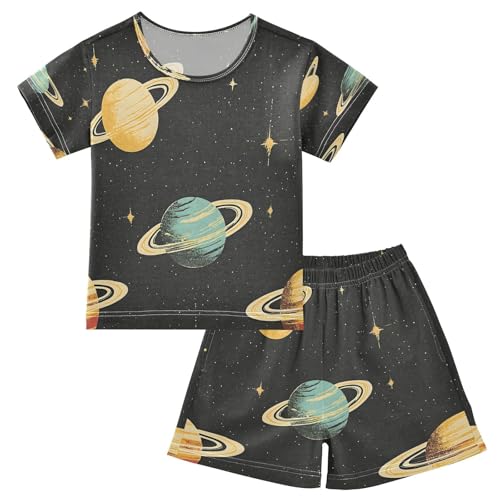 senya Short Sleeve Pajamas Sets Summer Cotton Sleepwear Space Planet
