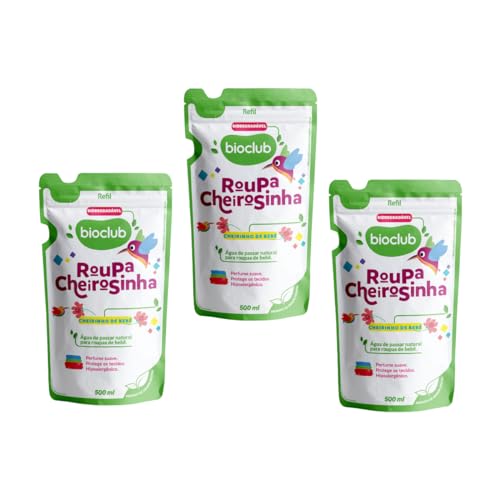 Kit Refil Água Perfumada de Passar Roupa Cheirosinha Bioclub 3 Unidades Refil 1,5L