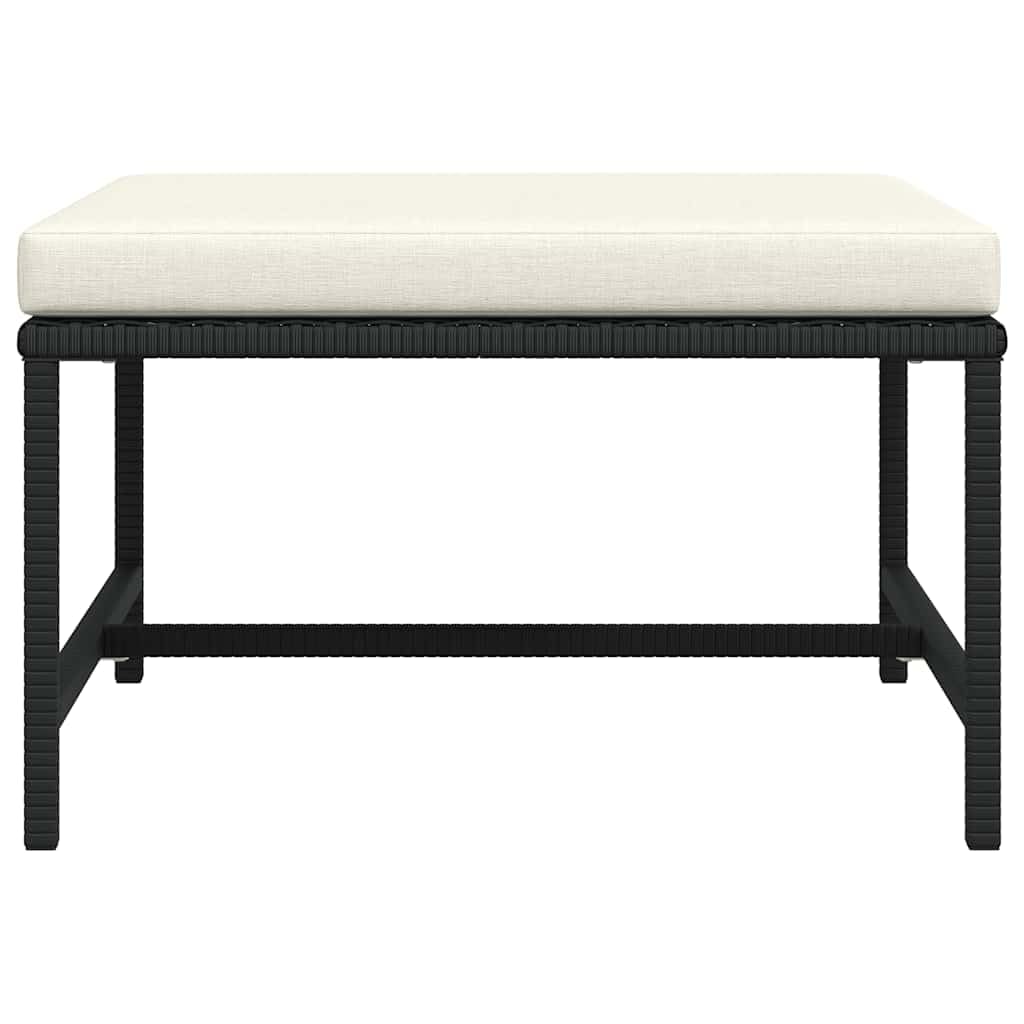 vidaXL Repose-Pied Sectionnel avec Coussin Patio Noir Résine Tressée