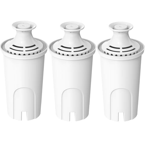 WTFTPRFR Filtro de agua para jarra certificado NSF, repuesto para filtros Brita®, jarras y dispensadores, Brita® Classic OB03, Mavea® 107007, 35557 y más (paquete de 3)