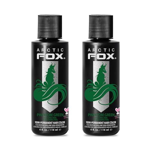 Image of ARCTIC FOX Semi-Permanent Hair Dye Phantom Green - Ammonia-Free - 2 x 4 oz