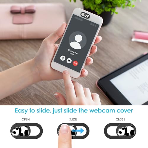 image for HKDGYHON Laptop Camera Cover Slide, Panda Webcam Cover, 0.02 inch Cute