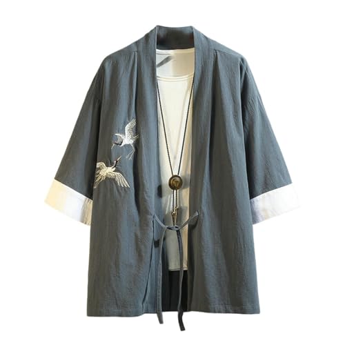 Chemise en lin brodée homme pour rester au frais avec style chinois rétro