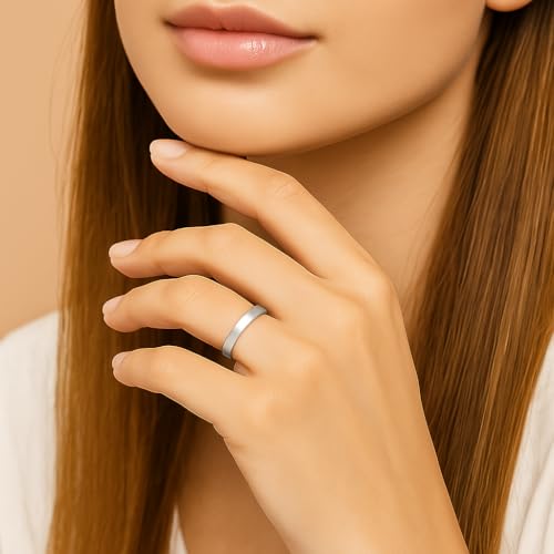 Image of 925 Sterling Silver Plain Band Ring for Men & Women | Pure Silver Unisex | Hallmarked Silver Ring for Daily Use | Gift for him her | Chandi Ring | Thumb Ring |Couple Rings