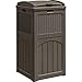 Greesum 33 Package Delivery Box for Outside, Waterproof Resin Garbage Bin with Lid for Hideaway, Deck, Patio, Dark Brown