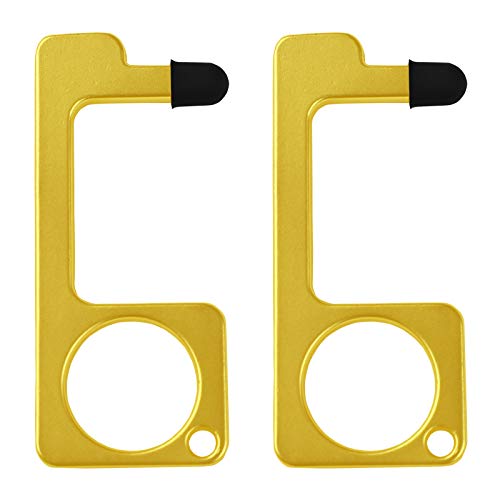 No Touch Door Opener Tool Elevator Button Tool Work on Touch Screens Clean Key Door Opener & Stylus EDC Keychain Touchless Tool with Replaced Rubber Tips (5pcs)