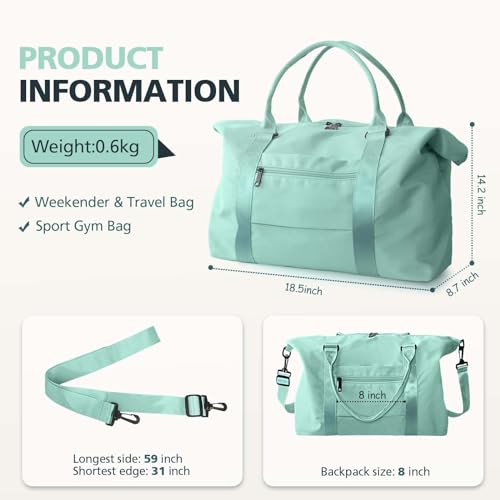 Image of Travel Duffle Bag, Waterproof Weekender Bag Carry On Tote Bags for Women, Travel Essentials Sport Gym Bag for Men, Hospital Bag for Labor and Delivery, Overnight Bag Luggage Bag with Trolley Sleeve